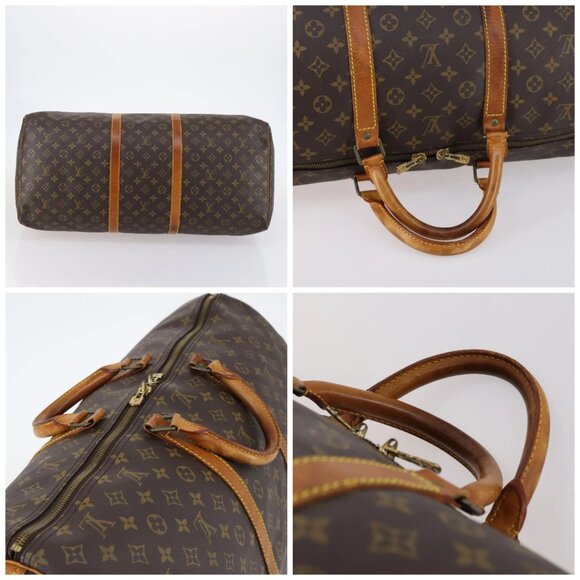 LOUIS VUITTON Monogram Keepall 55 Boston Bag M41424 LV Auth 145141 - Picture 15 of 16